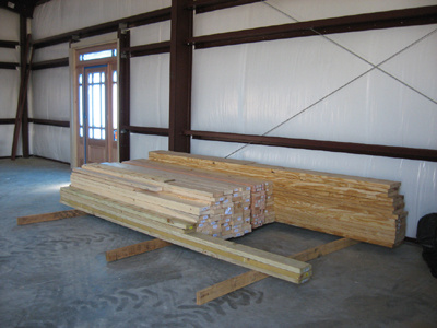 Texas Timber Wolf workshop construction - Framing Lumber.